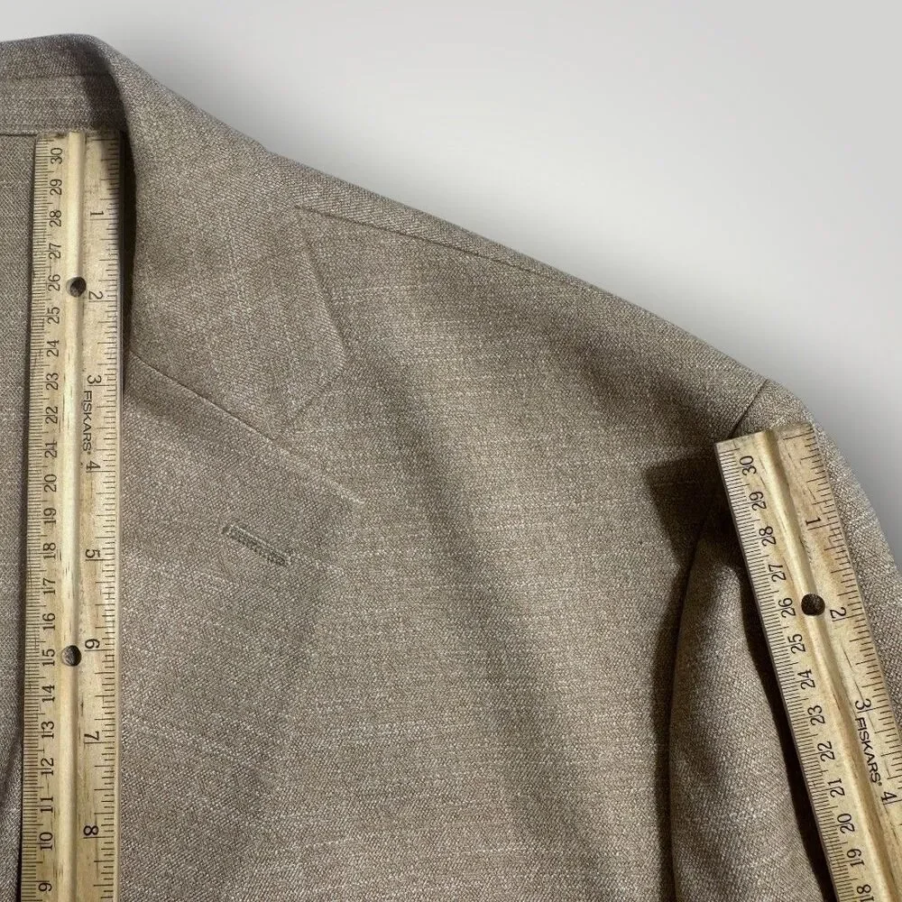 RALPH LAUREN Mens Blazer 50R Unstructured Sport Coat Two Button Jacket Tan Suits